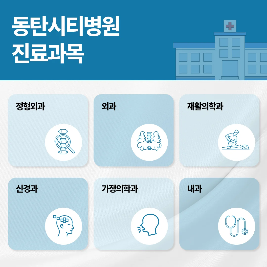 병점 고관절염 초기증상|동탄시티병원 주요 진료과목 안내 인포그래픽